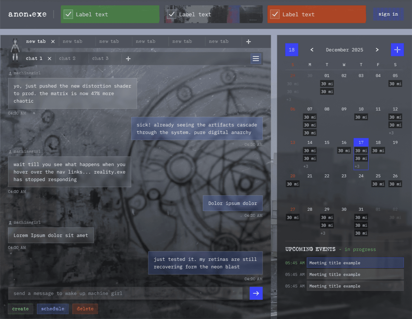 Web interface